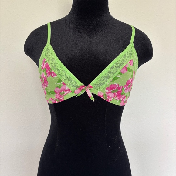 Gilly Hicks Lime Green Floral Bralette - Picture 1 of 4